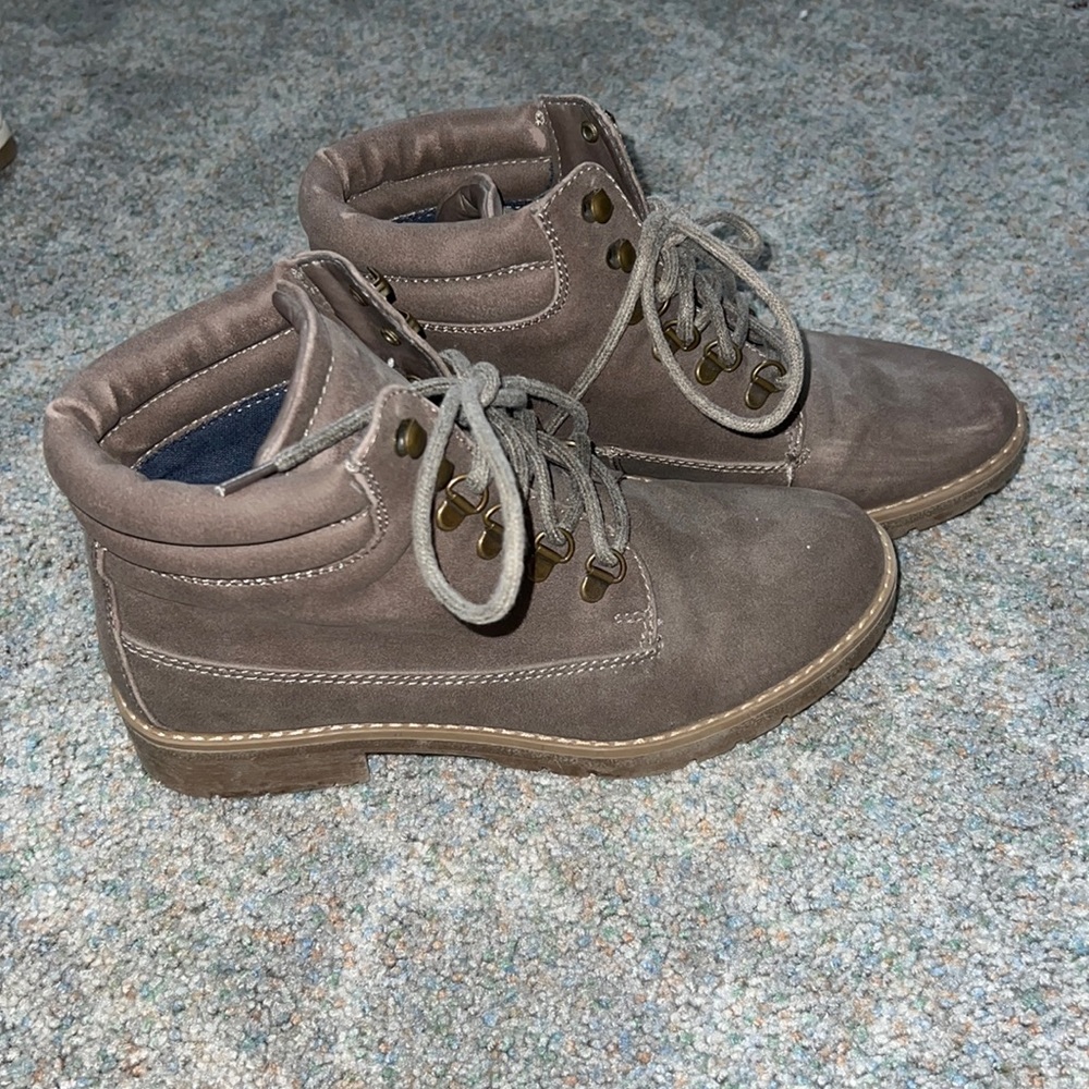 Faux leather winter boots